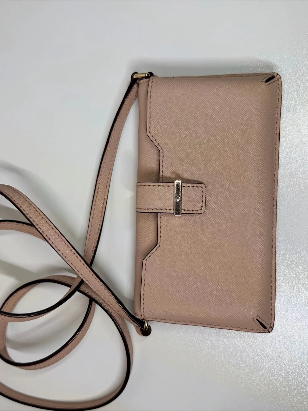 kate spade blush pink saffiano crossbody wallet
